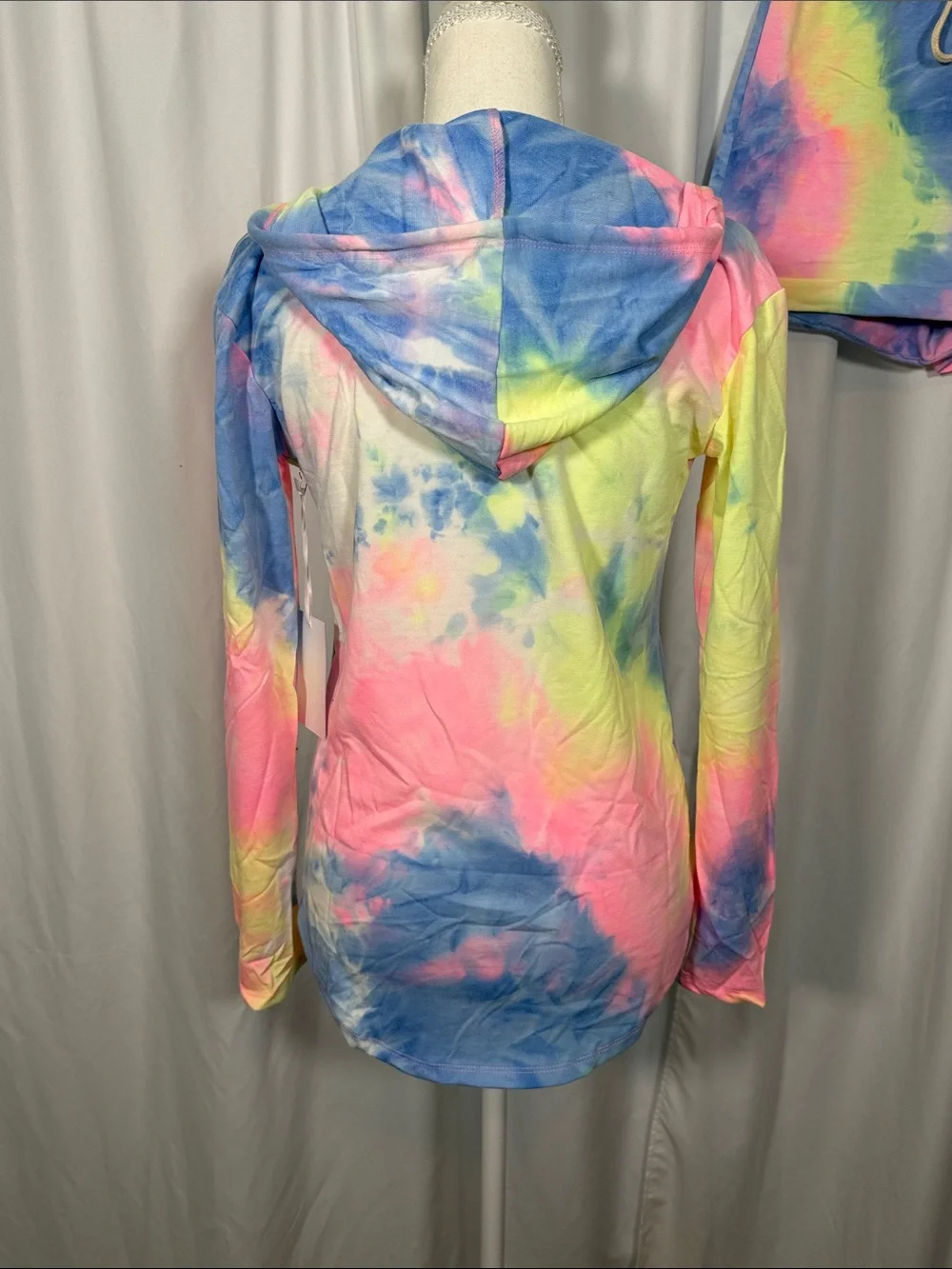 Tie-Dye Hoodie Zip Jacket & Drawstring Shorts Set